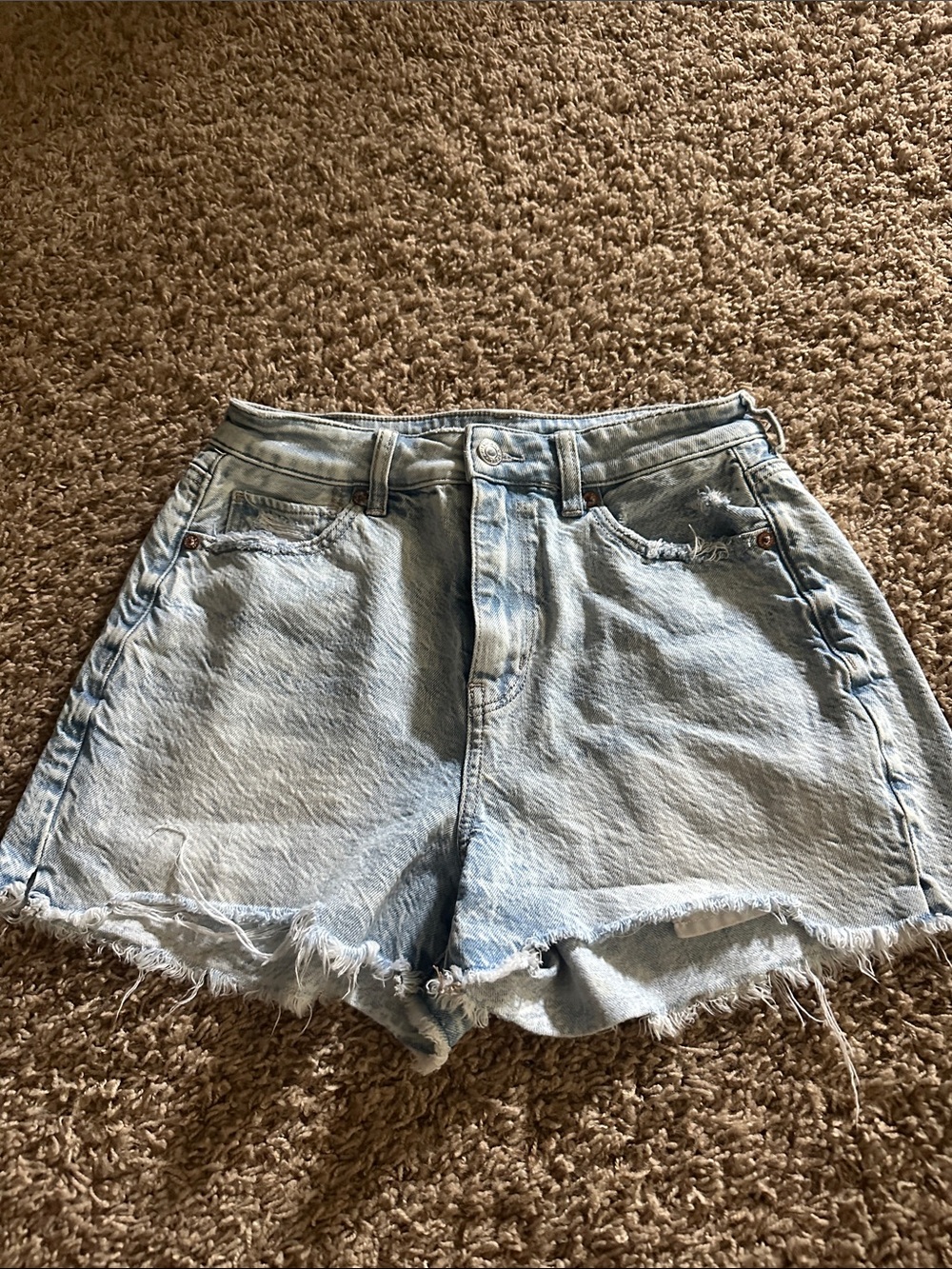 American Eagle Outfitters Light Blue High-Rise Denim Shorts